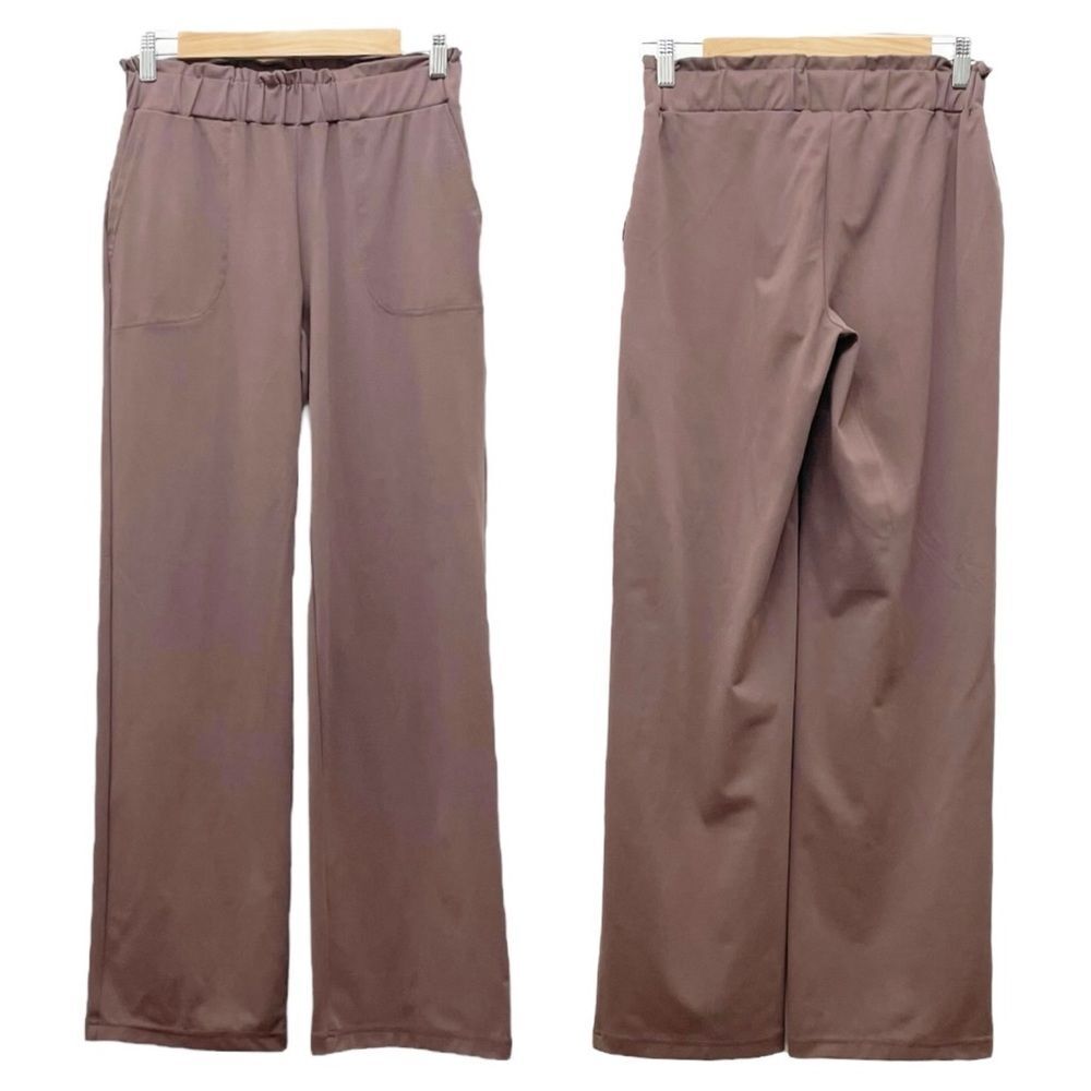 Joie Mocha Taupe Stretch Jersey Knit Pull On Wide Leg Dress Pants Womens Size XS - Picture 9 of 10
